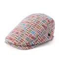 Bunte Jacquard-Schiebermütze für Herren mit verstellbarer Metallschnalle im Retrostil - Verstellbar / Rosa