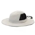 Chapeau de randonnée anti-UV beige pour femme avec maille respirante et cordon réglable - Gris clair