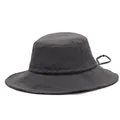 Unisex dark grey wide brim sun hat with breathable mesh holes and chin strap - One Size / Dark Gray
