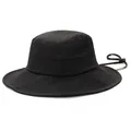 Chapeau de soleil noir à séchage rapide avec maille aérée, large bord et cordon réglable - Taille unique / Noir