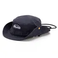 Outdoor navy blue bucket hat with mountain embroidery and adjustable strap for hiking - One Size / Navy Blue
