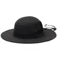 Détail du chapeau de soleil extérieur noir avec filet respirant et cordon réglable - Noir