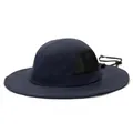 Chapeau de soleil bleu foncé à larges bords avec tissu à séchage rapide et mesh aéré - Bleu marine
