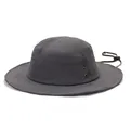 Deep grey quick-dry sun hat with wide brim, breathable vents and adjustable chin strap - One Size / Dark Gray