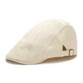 Classica coppola beige in stile retrò britannico con fibbia in metallo regolabile - Regolabile / Beige
