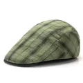 Gorra plana vintage a cuadros verdes en tela transpirable estilo retro - Ajustable / Verde Militar