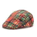 Retro Schotse ruit pet voor dames met een klassiek rood geruit vintage patroon - Verstelbaar / Rood