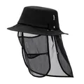 Dettaglio cappello da sole con rete protettiva nera e bottoni a pressione metallici - Taglia unica / Nero