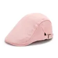Klassieke lichtroze baret voor dames met verstelbare gesp en katoenen textuur details - Verstelbaar / Roze