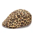 Béret en paille tressée respirante avec imprimé léopard rétro pour protection solaire - Réglable / Style Léopard