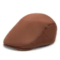 Casquette plate classique en sergé de coton marron au style vintage minimaliste - Réglable / Café