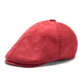 Berretto piatto rosso classico in finto camoscio dal design vintage e visiera rigida - Regolabile / Rosso