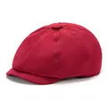 Classic dark red cotton newsboy cap with vintage eight-panel design for men and women - Burgundy