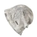 Bonnet en tricot style wasteland avec motif marbre gris et plaque logo métallique - Taille unique / Gris clair