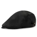 Coppola classica in finta pelle scamosciata nera con fibbia regolabile in stile vintage - Regolabile / Nero