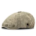 Gorra retro de algodón verde oliva con hebilla metálica ajustable sobre fondo blanco - Ajustable / Verde Militar