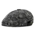 Gorra retro de algodón lavado negro con correa trasera de hebilla metálica ajustable - Ajustable / Negro