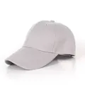 Casquette de baseball classique gris clair en coton sergé avec visière courbée et œillets - Réglable / Gris