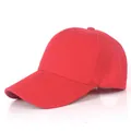 Casquette de baseball en coton rouge classique avec visière courbée à 6 pans - Réglable / Rouge