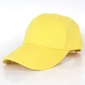 Casquette de baseball classique en coton jaune vif avec visière courbée et œillets - Réglable / Jaune