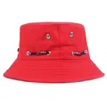 Sombrero de sol tipo bucket rojo con cordón ajustable SPORT para senderismo exterior - M (56-58cm) / Rojo