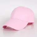 Casquette de baseball en coton rose classique avec sangle réglable et design à six pans - Réglable / Rose Clair