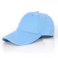 Casquette de baseball classique en coton bleu clair avec structure à six panneaux - Réglable / Rose bonbon
