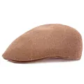 Breathable brown knitted mesh ivy cap for men and women, lightweight summer beret hat - One Size (58) / Khaki