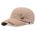 Classic khaki cotton baseball cap with GSIOR embroidery and maple leaf emblem detail - Adjustable / Khaki