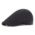 Berretto classico nero da uomo con fibbia di regolazione in bronzo in stile retrò inglese - Regolabile / Nero