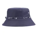 Navy blue outdoor sun hat with SPORT drawstring and adjustable metal eyelets - M (56-58cm) / Navy Blue
