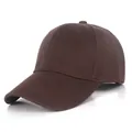 Casquette de baseball marron foncé classique en coton sergé respirant et souple - Réglable / Café