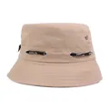 Outdoor khaki sun hat for men and women featuring a sport drawstring and side vent holes - M (56-58cm) / Camel