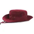 Détail du chapeau de soleil extérieur bordeaux avec aérations et cordon réglable - M(56-58cm) / Bordeaux
