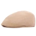 Classic beige knit ivy cap with breathable mesh texture and casual peak design - One Size (58) / Beige
