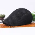 Men's breathable black mesh beret ivy cap for summer outdoors with vintage style - One Size 58cm / Black