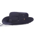 Détail d'un chapeau de soleil bleu marine avec bord large et trous d'aération latéraux - M(56-58cm) / Bleu marine