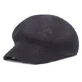 Classic black woven newsboy cap with a breathable textured finish for men and women - M / Black