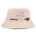 Beige quick-dry sun hat for outdoor hiking with adjustable sport drawstring - M (56-58cm) / Beige