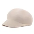 Beige knitted breathable newsboy cap with visors for summer casual sun protection - M / Cream