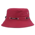 Outdoor sun protection bucket hat in burgundy with sport drawstring and metal buckle - M (56-58cm) / Burgundy