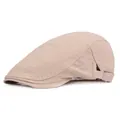Détail de la casquette plate kaki montrant les coutures et la boucle en métal réglable - Réglable / Poche zippée