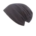 Schwarze Beanie-Mütze mit horizontaler Textur und lässiger Passform für einen modernen Look - 55-60 / Schwarz