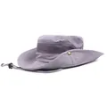 Outdoor grey sun hat with wide brim, breathable mesh and windproof chin strap for hiking - 55-59cm / Light Gray