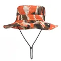 Chapeau de soleil extérieur camouflage à large bord pour la pêche et la randonnée - Taille Unique 58cm / Camouflage Orange
