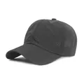 Quick-dry black mesh baseball cap with breathable vents and a curved brim for sun protection - Black