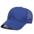 Breathable royal blue mesh baseball cap with sun protection for outdoor activities - Sapphire Blue