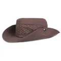 Sombrero de sol marrón oscuro transpirable con malla y ala ancha para el exterior - Talla única / Café