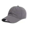 Quick-dry mesh baseball cap in dark grey featuring laser-cut breathable holes - Dark Gray
