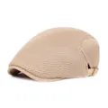Khaki mesh ivy cap for men and women with breathable fabric and adjustable metal buckle - Adjustable / Beige